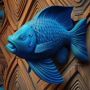 3D модель Акара голубая рыба (STL)